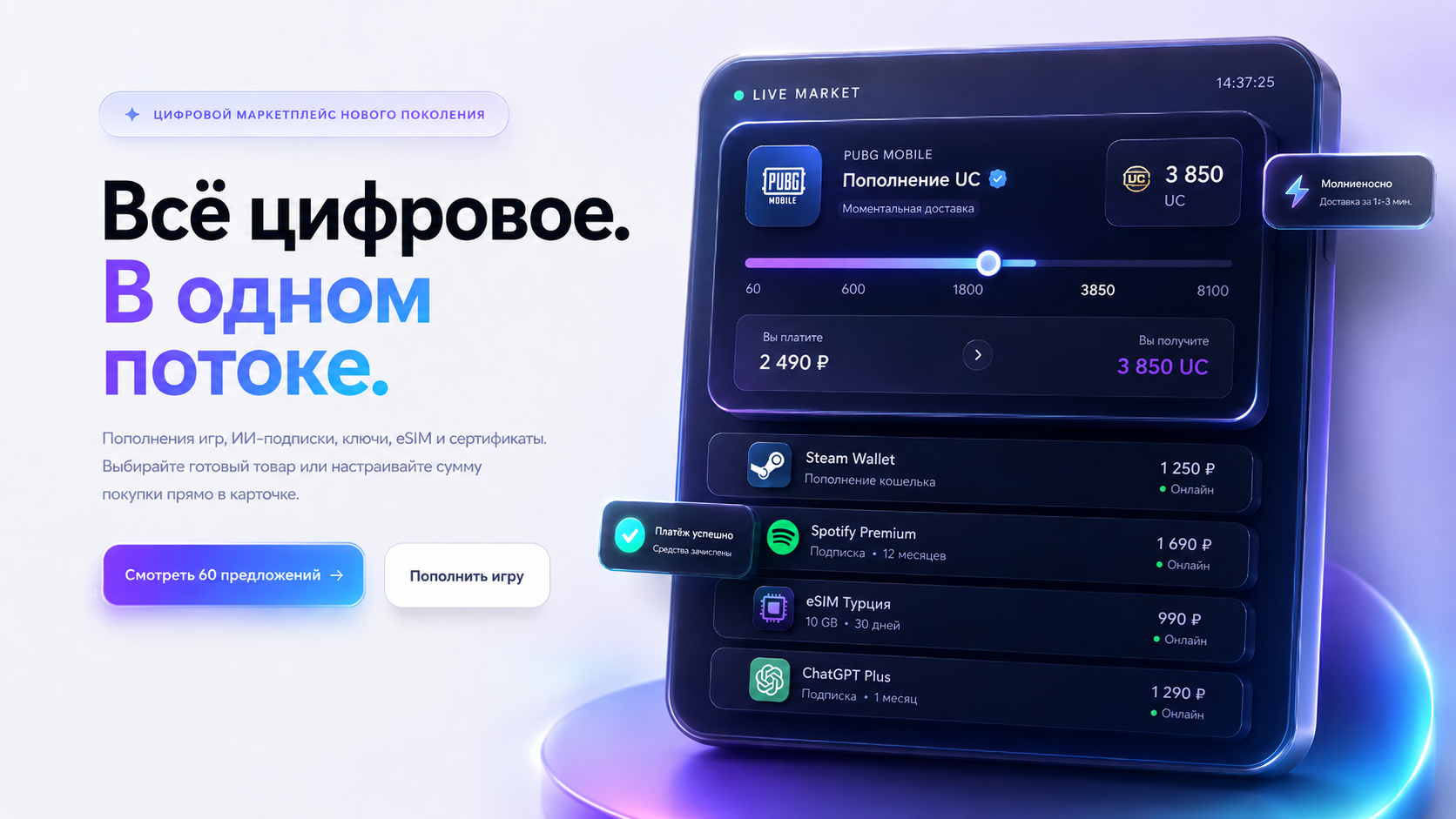 Всё цифровое. В одном потоке.